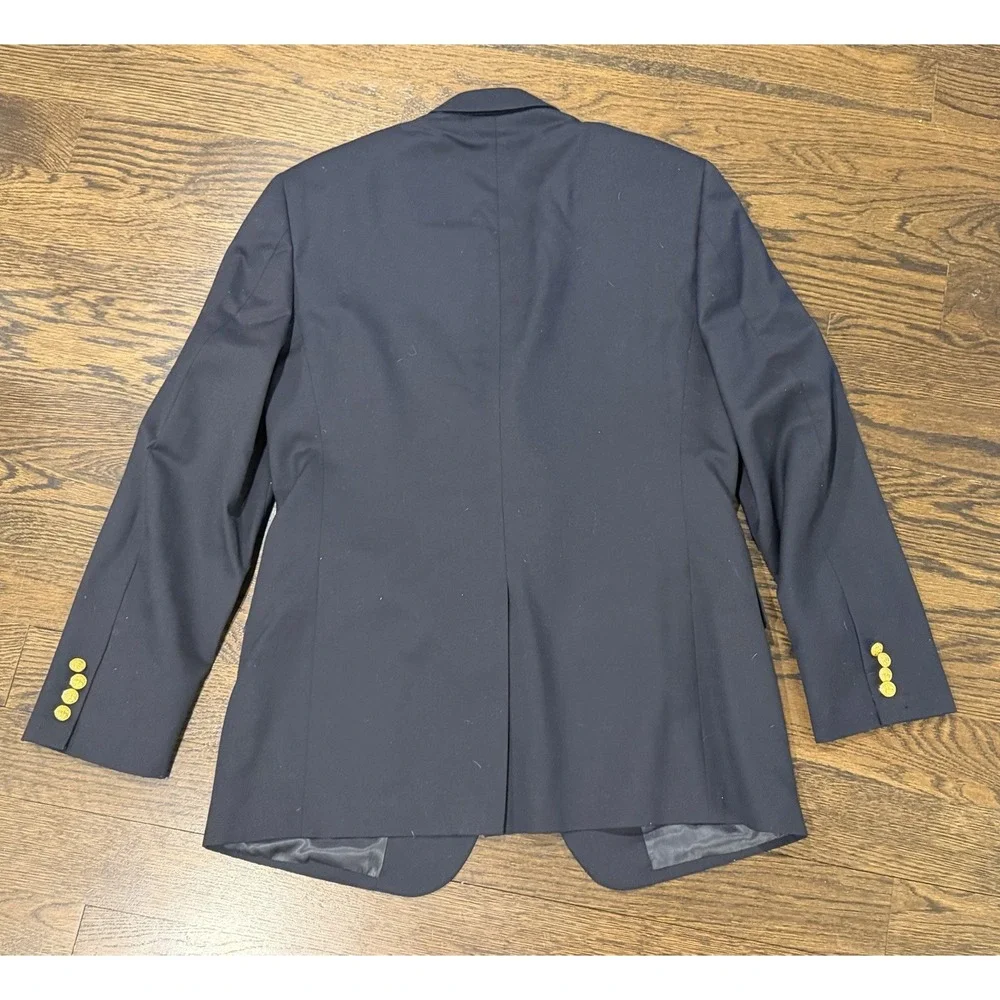 Brooks Brothers 346 Madison Fit Blazer Mens 40R Black Button Gold Wedding